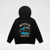 THE WHEELIE RADICAL HOODIE - RECYCLED BLACK by LITTLE RAD THINGS