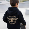THE WINGED MECHANIC HOODIE - RECYCLED BLACK by LITTLE RAD THINGS