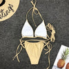 Thong Bikini Swimwear Women Bandage Solid Swimsuit Micro Bikini Set Summer Beachwear Swim Suit High Cut Thong 2 Pieces Bikini Set Swimsuit by Stevvex