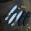 Handmade Hunting Knife Set of 3-Piece Fixed Blade Set with Leather Sheath by JW SteelCrafts