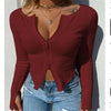 Top fashion Women Ribbed Knitted Long Sleeve Elegant Cute Fashion Crop Tops for Summer by Stevvex