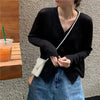Cardigan For Women Long Sleeve Cardigan Summer Cropped Cardigan Knitted V neck Thin Ice Silk Sweaters Sunscreen Shirt Tops by Stevvex