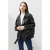 PU Faux Leather Jacket Women Loose Sashes Casual Biker Jackets Outwear Female Tops BF Style Black Leather Jacket Coat by Stevvex