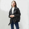 PU Faux Leather Jacket Women Loose Sashes Casual Biker Jackets Outwear Female Tops BF Style Black Leather Jacket Coat by Stevvex