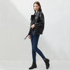 PU Faux Leather Jacket Women Loose Sashes Casual Biker Jackets Outwear Female Tops BF Style Black Leather Jacket Coat by Stevvex