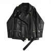 PU Faux Leather Jacket Women Loose Sashes Casual Biker Jackets Outwear Female Tops BF Style Black Leather Jacket Coat by Stevvex