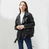 PU Faux Leather Jacket Women Loose Sashes Casual Biker Jackets Outwear Female Tops BF Style Black Leather Jacket Coat by Stevvex