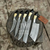 5-Piece Damascus Chef Knife Set – Camel Bone and Black Micarta Handles by JW SteelCrafts