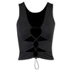 Trendy fashion styles cute summer Hollow Out Lace Up Patchwork Tank Crop Top flattering tops Summer Clothes by Stevvex