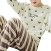 Trendy Pajama Women Thick Flannel Warm Female Winter Pajama Set Long Sleeve Full Trousers Two Piece Pajamas Cartoon Pajamas Women Pajamas Set Sleepwear Autumn Plus Size Top Long Pant Sleepwear Girls Pajamas by Stevvex