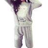 Trendy Pajama Women Thick Flannel Warm Female Winter Pajama Set Long Sleeve Full Trousers Two Piece Pajamas Cartoon Pajamas Women Pajamas Set Sleepwear Autumn Plus Size Top Long Pant Sleepwear Girls Pajamas by Stevvex