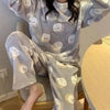 Trendy Pajama Women Thick Flannel Warm Female Winter Pajama Set Long Sleeve Full Trousers Two Piece Pajamas Cartoon Pajamas Women Pajamas Set Sleepwear Autumn Plus Size Top Long Pant Sleepwear Girls Pajamas by Stevvex