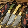 Damascus Steel Tracker Knife – Multiple Handle Colors | JW SteelCrafts by JW SteelCrafts