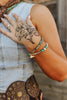 Turquoise And Gold Beaded Bracelet by Wild Junkie