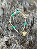 Turquoise And Gold Beaded Bracelet by Wild Junkie
