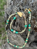 Turquoise And Gold Beaded Bracelet by Wild Junkie