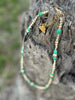 Turquoise And Gold Beaded Necklace by Wild Junkie