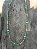 Turquoise And Gold Beaded Necklace by Wild Junkie