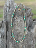 Turquoise And Gold Beaded Necklace by Wild Junkie