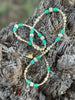 Turquoise And Gold Beaded Necklace by Wild Junkie