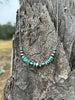 Turquoise Nugget And Pearls Chain Necklace by Wild Junkie
