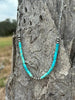 Turquoise Tube Paperclip Chain Necklace by Wild Junkie