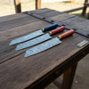 3-Piece Twisted Damascus Knife Set Multicolor Pakka Wood Handles by JW SteelCrafts