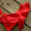 Two-Pieces Women Floral Push-Up Padded Bra Ruffles Bikini Set Swimsuit Swimwear Bathing Suit Beachwear Floral Printed Swimsuit Knotted String Triangle Bikini Tie Side High Cut Cheeky Bikini Set by Stevvex