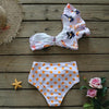 Two-Pieces Women Floral Push-Up Padded Bra Ruffles Bikini Set Swimsuit Swimwear Bathing Suit Beachwear Floral Printed Swimsuit Knotted String Triangle Bikini Tie Side High Cut Cheeky Bikini Set by Stevvex