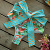 Two-Pieces Women Floral Push-Up Padded Bra Ruffles Bikini Set Swimsuit Swimwear Bathing Suit Beachwear Floral Printed Swimsuit Knotted String Triangle Bikini Tie Side High Cut Cheeky Bikini Set by Stevvex