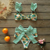 Two-Pieces Women Floral Push-Up Padded Bra Ruffles Bikini Set Swimsuit Swimwear Bathing Suit Beachwear Floral Printed Swimsuit Knotted String Triangle Bikini Tie Side High Cut Cheeky Bikini Set by Stevvex