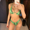 Underwired Bikini Female Swimsuit Women Swimwear Two-Piece V Shape Wire Bikini Set Bather Bathing Suit Women Micro Bikini Set Shiny Metallic 2 Piece Swimsuit Push Up Underwire Swimwear Bathing Suit by Stevvex