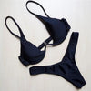 Underwired Bikini Female Swimsuit Women Swimwear Two-Piece V Shape Wire Bikini Set Bather Bathing Suit Women Micro Bikini Set Shiny Metallic 2 Piece Swimsuit Push Up Underwire Swimwear Bathing Suit by Stevvex