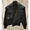 Unique Design Faux Leather Jacket Women Loose Soft Vintage Motorcycle Biker Coat Short Pu Leather Coat Female Punk Autumn Streetwear Outwear by Stevvex