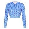 Unique Design Velvet Heart Print Cropped Top Bomber Jacket For Women Autumn Cute Pink Long Sleeve Coats Zipper Winter Overcoat by Stevvex