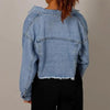 Unique Design Women's Denim Cropped Jacket Female Pockets Hole Short Jean Jackets Ladies Fashionable Button Casual Solid Coats by Stevvex