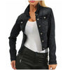 Unique Design Women's Denim Cropped Jacket Female Pockets Hole Short Jean Jackets Ladies Fashionable Button Casual Solid Coats by Stevvex