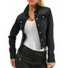 Unique Design Women's Denim Cropped Jacket Female Pockets Hole Short Jean Jackets Ladies Fashionable Button Casual Solid Coats by Stevvex