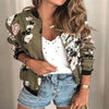 Unique Nature Design Women's jackets Floral Printed Ladies Zipper Up Bomber Outwear Spring Long Sleeve Short Thin Slim Casual Pocket Biker Coats by Stevvex