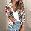 Unique Nature Design Women's jackets Floral Printed Ladies Zipper Up Bomber Outwear Spring Long Sleeve Short Thin Slim Casual Pocket Biker Coats by Stevvex