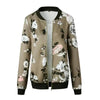 Unique Nature Design Women's jackets Floral Printed Ladies Zipper Up Bomber Outwear Spring Long Sleeve Short Thin Slim Casual Pocket Biker Coats by Stevvex