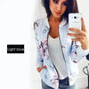 Unique Nature Design Women's jackets Floral Printed Ladies Zipper Up Bomber Outwear Spring Long Sleeve Short Thin Slim Casual Pocket Biker Coats by Stevvex