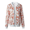 Unique Nature Design Women's jackets Floral Printed Ladies Zipper Up Bomber Outwear Spring Long Sleeve Short Thin Slim Casual Pocket Biker Coats by Stevvex