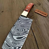 8” Carbon Steel Gyuto Chef Knife – Twisted Acid-Etched Blade with Red Pakka Wood Handle by JW SteelCrafts