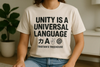 Unity is a Universal Language – T-Shirt by Tristan’s Treehouse