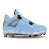 "University Blue" Jordan 4 Retro MCS Cleats by Stadium Custom Kicks