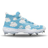 "Up in the Clouds" Nike Alpha Huarache Elite 4 Mid Cleats by Stadium Custom Kicks