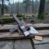 Viking Bearded Axe with Norse Engraved Blade and Leather Sheath by JW SteelCrafts