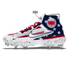 "USA" Nike Alpha Huarache Elite 3 Mid Cleats by Stadium Custom Kicks