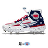 "USA" Nike Alpha Huarache Elite 3 Mid Cleats- Size 11.5 Men's